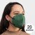 Protective Respirator Mask FFP2 NR JS MY-001 Military green (Pack of 20)