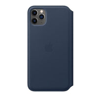 Apple iPhone 11 Pro Max Leather Folio - Deep Sea Blue