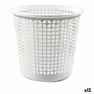 Rubbish bin Dem Office White 27 x 27 x 25 cm (12 Units) (ø 27 x 25,5 cm)