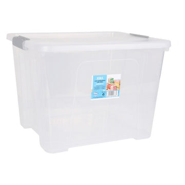 Storage Box with Lid Dem Kira Transparent