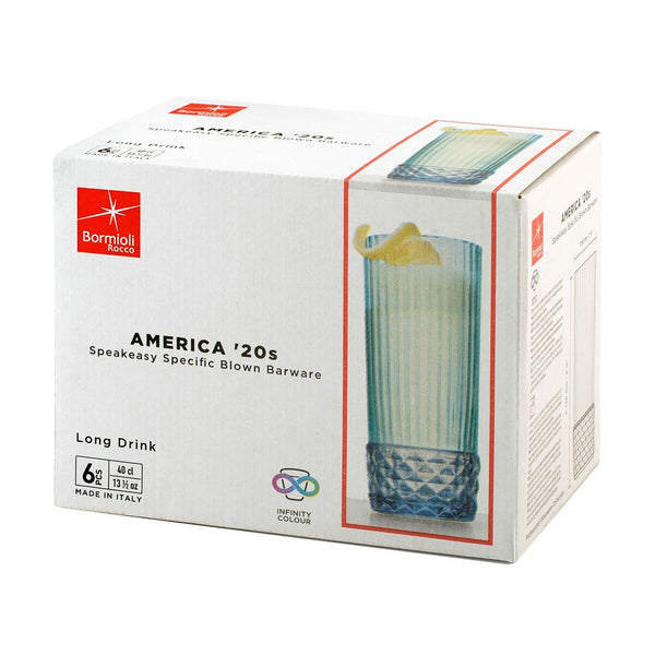 Set de Verres Bormioli Rocco America'20s Bleu 6 Unités verre (400 ml)