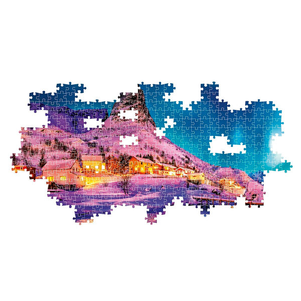 Puzzle Clementoni Panorama: Colourful night over Lofoten Island 1000 Pieces