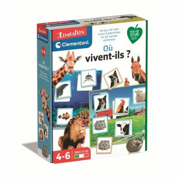 Spiel Kindererziehung Clementoni Où vivent-ils?