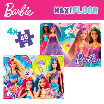 Set mit 4 Puzzeln Barbie MaxiFloor 192 Stücke 35 x 1,5 x 25 cm