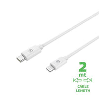 Câble USB-C vers Lightning Celly USBLIGHTC2MWH Blanc 2 m