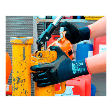 Work Gloves Cofra Skinproof Black Nylon Elastane Nitrile