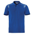 Short Sleeve Polo Shirt Sparco STRETCH Blue (Size M)