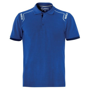 Men’s Short Sleeve Polo Shirt Sparco TECH STRETCH Blue XXL