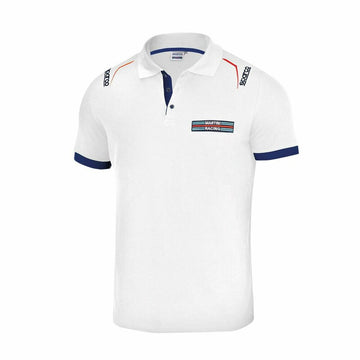 Polo à manches courtes homme Sparco Martini Racing Blanc