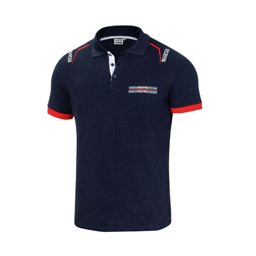 Men’s Short Sleeve Polo Shirt Sparco Martini Racing Navy Blue