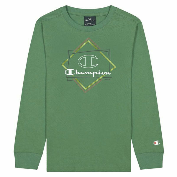 Children’s Long Sleeve T-shirt Champion Athletic Crewneck  Green