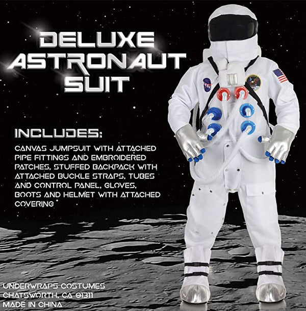 White Astronaut Suit Deluxe Adult Costume § XXL