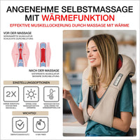 Donnerberg Shiatsu massager neck massager with red light and heating function TUV certificate (beige)