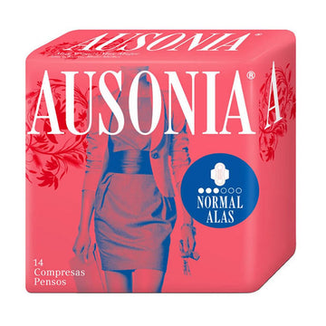 "Ausonia Normal With Wings Sanitary Towels 14 Units"
