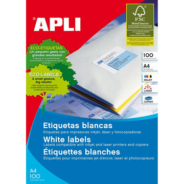Adhésifs/étiquettes Apli 581288 100 Volets 97 x 42,4 mm Acrylique Papier 100 Pièces