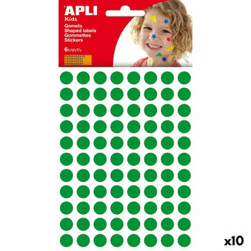 Stickers Apli Kids Gomets Circular Green (10Units)