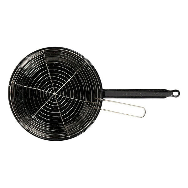 Poêle à frire avec panier Vaello Noir Acier émaillé (Ø 24 cm)