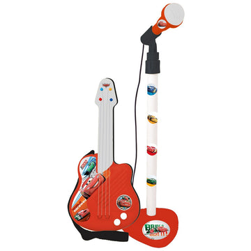 Glasbena igrača Cars Mikrofon Otroška kitara Rdeča