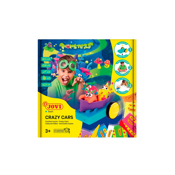 Pâte à modeler en argile Jovi Crazy Cars Monsters Multicouleur (1 Pièce)