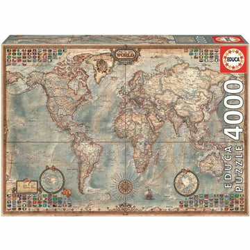 Puzzle Educa 14827 World Map 4000 Pieces