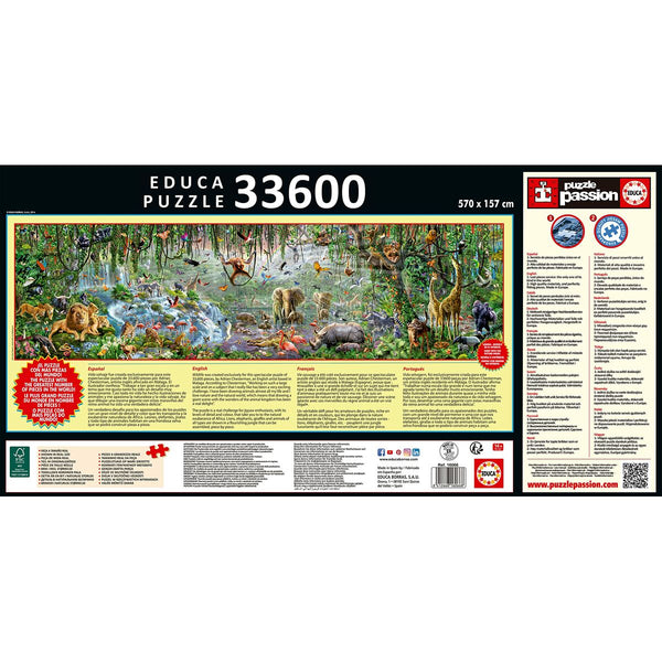 Puzzle Educa 16066.0 The Wild Life 33600 Pieces 570 x 157 cm