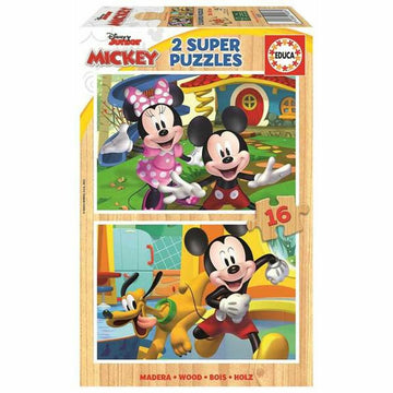 Komplet 2 puzzle sestavljank Mickey Mouse 19287 16 Kosi 36 cm