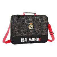 School Satchel Real Madrid C.F. Black (38 x 28 x 6 cm)