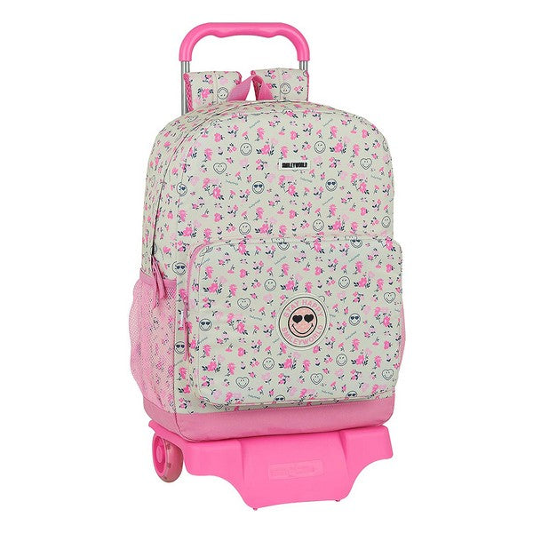 Sports bag Smiley World Garden White Pink (21 L)