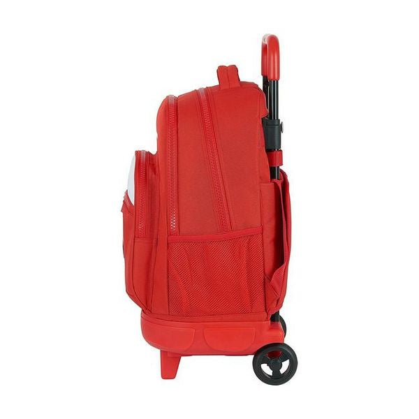School Rucksack with Wheels Compact Atlético Madrid White Red