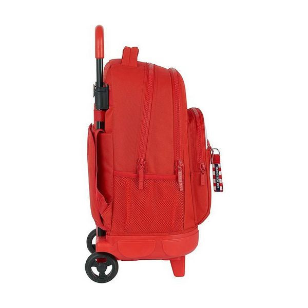 School Rucksack with Wheels Compact Atlético Madrid White Red