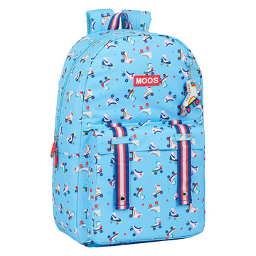 School Bag Rollers Moos Multicolour Light Blue