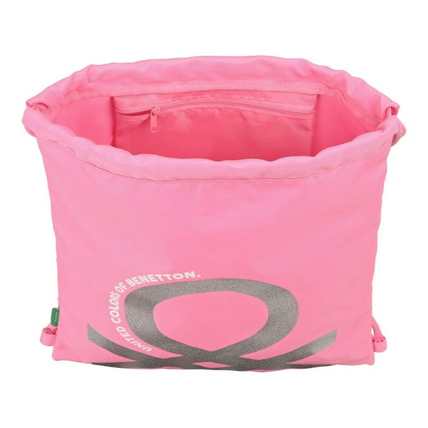 Sac à dos serré par des ficelles Benetton Flamingo pink Rose (35 x 40 x 1 cm)