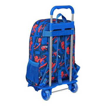 Schulrucksack mit Rädern Spiderman Great Power Rot Blau (32 x 42 x 14 cm)