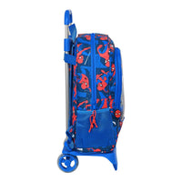 School Rucksack with Wheels Spiderman Great Power Red Blue (32 x 42 x 14 cm)