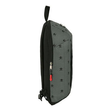 Casual Backpack BlackFit8 Skull Black Grey (22 x 39 x 10 cm)