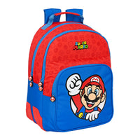 Schulrucksack Super Mario Rot Blau (32 x 42 x 15 cm)