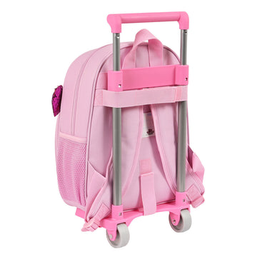 School Rucksack with Wheels Na!Na!Na! Surprise Sparkles Pink (28 x 34 x 10 cm)