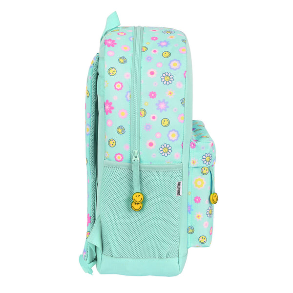 Zaino Scuola Smiley Summer fun Turchese (32 x 43 x 14 cm)