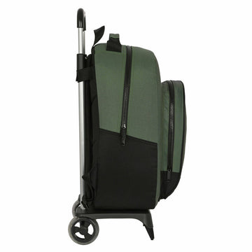 School Rucksack with Wheels BlackFit8 Gradient Black Military green (32 x 42 x 15 cm)