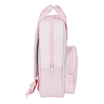 School Bag Safta Flor Pink White (20 x 28 x 8 cm)