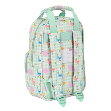 Schulrucksack Safta Granja Weiß Hellgrün (20 x 28 x 8 cm)