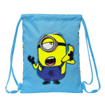 Rucksacktasche mit Bändern Minions Minionstatic Blau (26 x 34 x 1 cm)