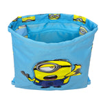 Rucksacktasche mit Bändern Minions Minionstatic Blau (26 x 34 x 1 cm)