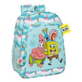 Zaino Scuola Spongebob Stay positive Azzurro Bianco (33 x 42 x 14 cm)