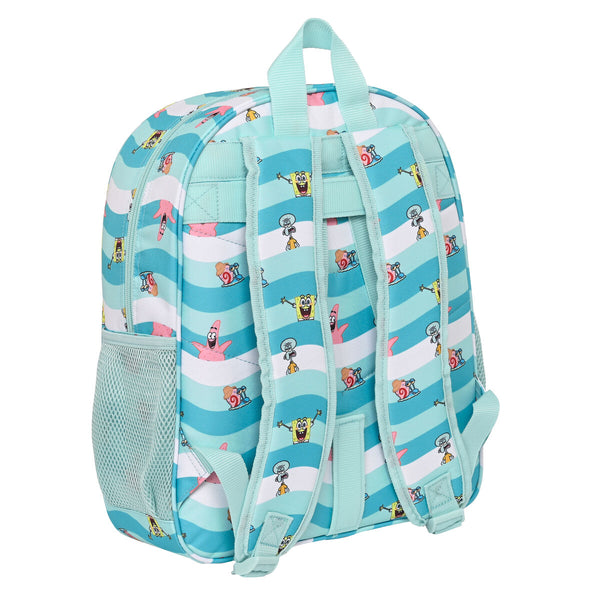 School Bag Spongebob Stay positive Blue White (32 x 38 x 12 cm)