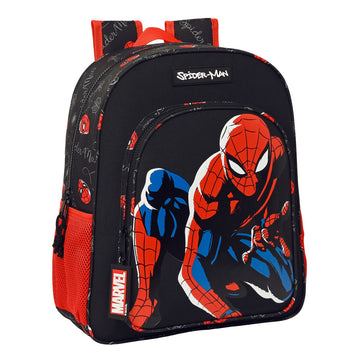 Zaino Scuola Spiderman Hero Nero (32 x 38 x 12 cm)