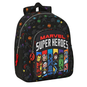 Child bag The Avengers Super heroes Black (27 x 33 x 10 cm)