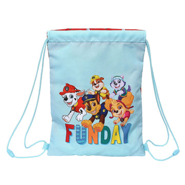 Backpack with Strings The Paw Patrol Funday Red Light Blue (26 x 34 x 1 cm)