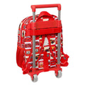 School Rucksack with Wheels Cars Let's race Red White (27 x 33 x 10 cm)