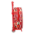 School Rucksack with Wheels Cars Let's race Red White (22 x 27 x 10 cm)